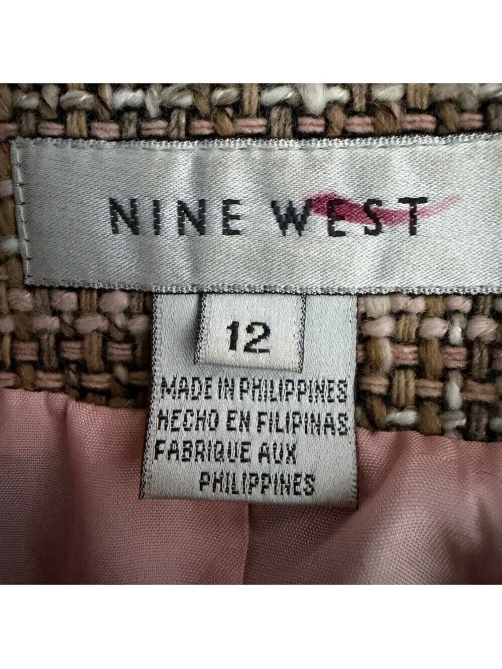 Nine West Tweed Blazer Lady Jacket Sz 12 preppy classic - Picture 7 of 11